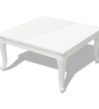 Couchtisch 80x80x42 cm Hochglanz-Weiß