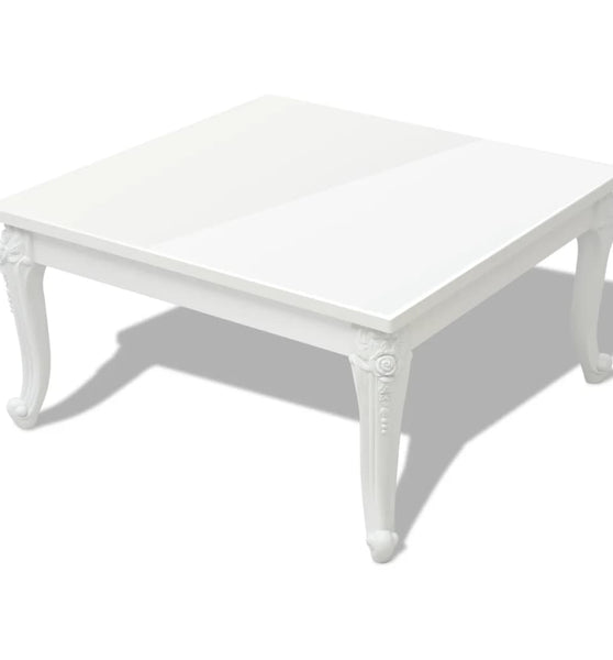 Couchtisch 80x80x42 cm Hochglanz-Weiß