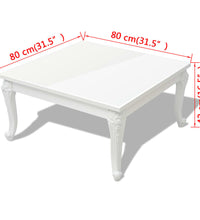 Couchtisch 80x80x42 cm Hochglanz-Weiß