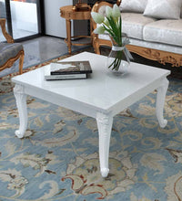 Couchtisch 80x80x42 cm Hochglanz-Weiß