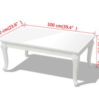 Couchtisch 100x60x42 cm Hochglanz-Weiß