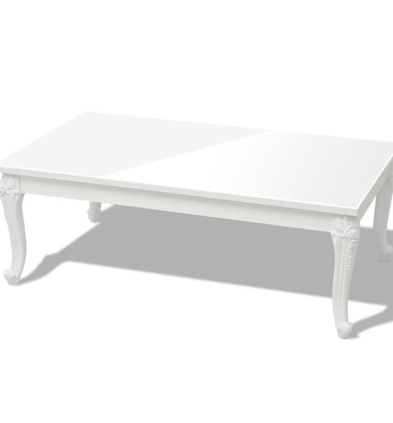 Couchtisch 115×65×42 cm Hochglanz Weiß