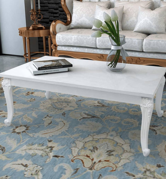 Couchtisch 115×65×42 cm Hochglanz Weiß