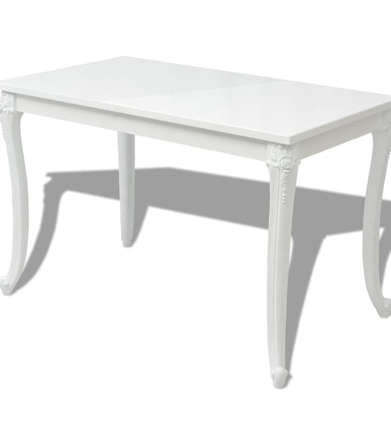 Esstisch 116 x 66 x 76 cm Hochglanz Weiß