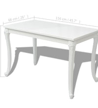Esstisch 116 x 66 x 76 cm Hochglanz Weiß