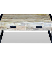 Couchtisch mit 2 Schubladen Massivholz Mango 100x60x40 cm