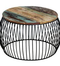 Couchtisch Rund Altholz Massiv 68x37 cm