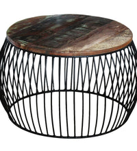 Couchtisch Rund Altholz Massiv 68x37 cm