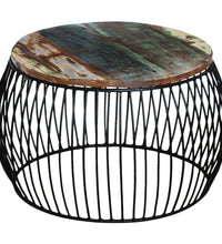 Couchtisch Rund Altholz Massiv 68x37 cm