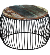 Couchtisch Rund Altholz Massiv 68x37 cm