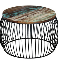 Couchtisch Rund Altholz Massiv 68x37 cm