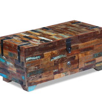 Couchtisch Truhe Altholz Massiv 80x40x35 cm