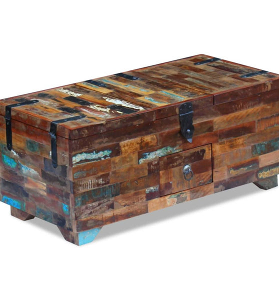 Couchtisch Truhe Altholz Massiv 80x40x35 cm