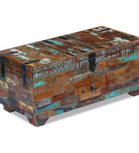 Couchtisch Truhe Altholz Massiv 80x40x35 cm