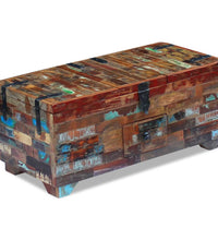 Couchtisch Truhe Altholz Massiv 80x40x35 cm
