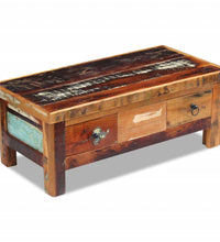 Couchtisch mit Schubladen Altholz Massiv 90x45x35 cm