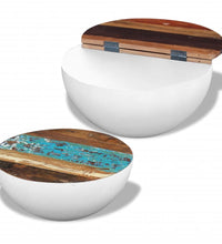 2-tlg. Couchtisch-Set Schalenform Altholz Massiv