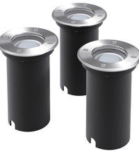 LED-Bodeneinbaustrahler 3 Stk. Outdoor Rund