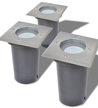 LED-Bodeneinbaustrahler 3 Stk. Outdoor Quadratisch