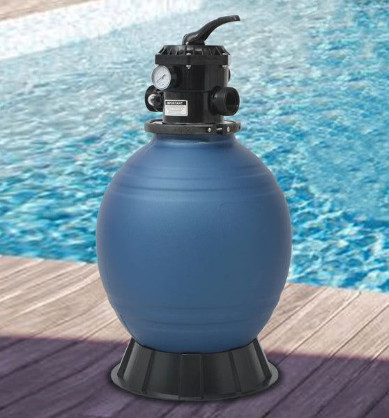 Pool-Sandfilter mit 6-Wege-Ventil Filterkessel Blau 460 mm