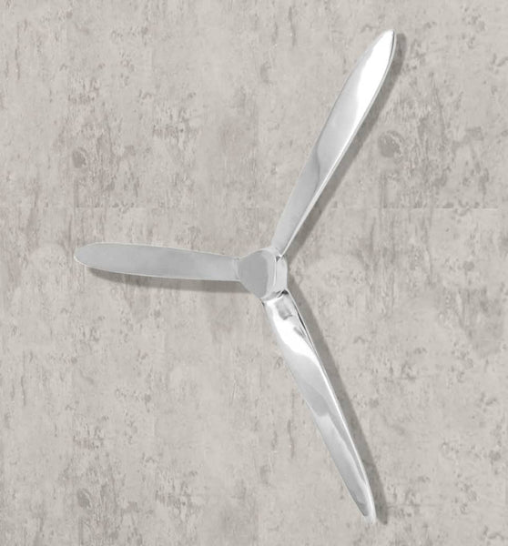Wanddekoration Propeller Silbern 70cm Aluminium