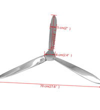 Wanddekoration Propeller Silbern 70cm Aluminium