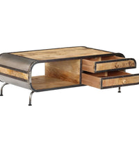 Couchtisch 100 x 50 x 35 cm Mango-Massivholz