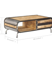 Couchtisch 100 x 50 x 35 cm Mango-Massivholz