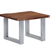 Couchtisch mit Naturkanten 60x60x40 cm Massivholz Akazie