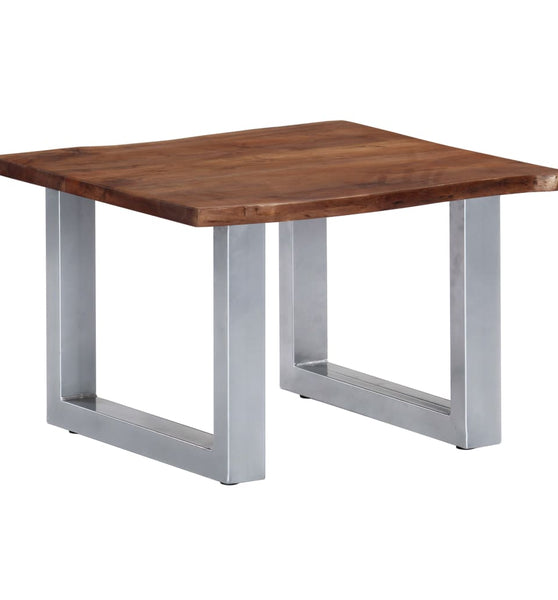 Couchtisch mit Naturkanten 60x60x40 cm Massivholz Akazie
