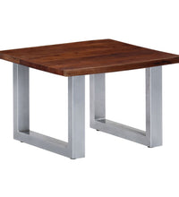 Couchtisch mit Naturkanten 60x60x40 cm Massivholz Akazie