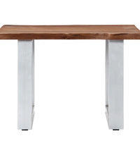Couchtisch mit Naturkanten 60x60x40 cm Massivholz Akazie