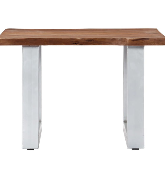 Couchtisch mit Naturkanten 60x60x40 cm Massivholz Akazie
