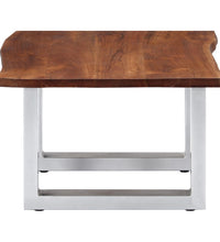 Couchtisch mit Naturkanten 60x60x40 cm Massivholz Akazie