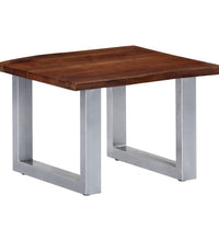 Couchtisch mit Naturkanten 60x60x40 cm Massivholz Akazie