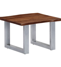 Couchtisch mit Naturkanten 60x60x40 cm Massivholz Akazie