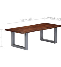 Couchtisch mit lebenden Kanten 115x60x40 cm Massivholz Akazie