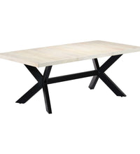 Esstisch Weiß 200×100×75 cm Massivholz Mango
