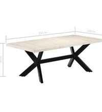 Esstisch Weiß 200×100×75 cm Massivholz Mango