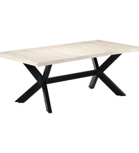 Esstisch Weiß 200×100×75 cm Massivholz Mango