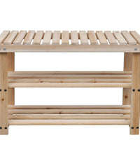 2-in-1 Schuhbank 2 Stk. Massivholz Tanne