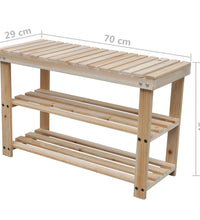 2-in-1 Schuhbank 2 Stk. Massivholz Tanne