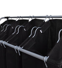 Wäschekörbe mit Taschen 2 Stück Schwarz und Grau