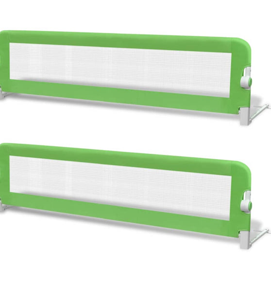 Kleinkind-Bettschutzgitter 2 Stk. Grün 150x42 cm