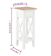 Beistelltisch Weiß 27 x 27 x 65,5 cm Holz