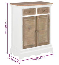 Sideboard Weiß 60x30x80 cm Massivholz