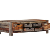 Couchtisch Grau 100x50x30 cm Massivholz