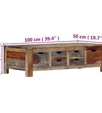 Couchtisch Grau 100x50x30 cm Massivholz