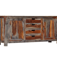 Sideboard Grau 160 x 40 x 75 cm Massivholz