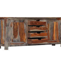 Sideboard Grau 160 x 40 x 75 cm Massivholz